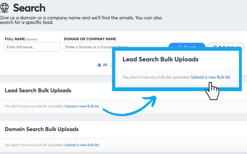 Herramienta Lead Search Bulk Upload para subir contactos de Linkedin en estrategia B2B